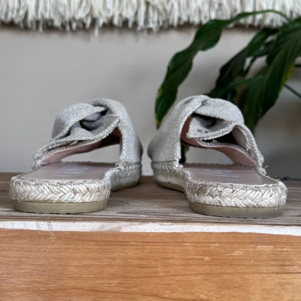 Manebi La Havana Knot Neutral‎ Hemp Euro Summer Espadrille Flat Slides Size 7